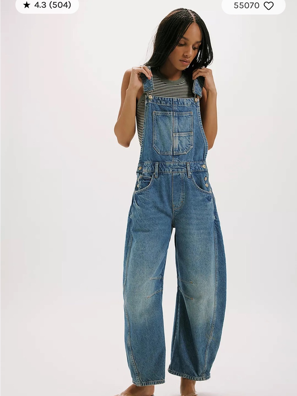 We The Free Good Luck Barrel Overalls